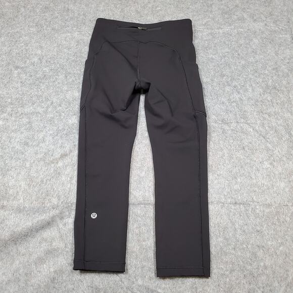 Lululemon Leggings Womens 4 Speed Up Crop 21" Black Run Workout Gym Yoga - Picture 6 of 8